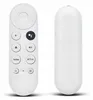 Two views of a white remote control for a Google Chromecast device, presented on a white background. Produktbild-Vorschau