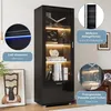 okwish Vitrine,Schwarze Hochglanzvitrinen mit Glastüren und Produktbild-Vorschau 6