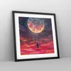 Gerahmtes Poster - Schwarzer Rahmen - Mond Schaukel Frau - Produktbild-Vorschau 8