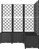 Pflanzkübel mit Spalier Schwarz 120x120x136 cm PP Produktbild-Vorschau 4