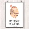 Mr. & Mrs. Panda Bild Eule Federschmuck DIN A5 - Weiß - Produktbild-Vorschau 2