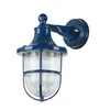 Außenlampe Wand außen Blau IP64 E27 Glas Echt-Messing Produktbild-Vorschau 4