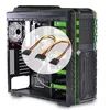 A computer case with internal components and cables highlighted by a circular overlay. Náhľad obrázku produktu