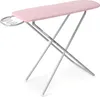 A pink ironing board with a silver metal frame, shown against a white background. Produktbild-Vorschau
