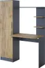 A modern desk with a tall cabinet and shelves, presented against a white background. Náhľad obrázku produktu