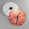 Wanduhr - Rund - Glasuhr - Wiese Blumen Sonne - 40x40cm - Produktbild-Vorschau 2