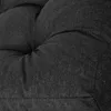 A close-up view of a dark gray tufted cushion, likely a dog mattress, showing the texture of the fabric. Náhled obrázku produktu