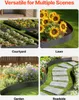 A collage of four images showing steel landscape edging used in different garden and courtyard settings. Náhled obrázku produktu