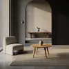 Runder Holztisch im modernen Wohnzimmer mit Lounge-Sessel und Teppich – minimalistisches Design von Kadima Design_#sku_BARWL1.844# Produktbild-Vorschau