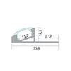 T77 LED Alu Fliesenprofil 12mm silber 30° 2m milky Produktbild-Vorschau 3