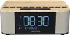 A digital alarm clock radio with a wood-effect top and fabric speaker grilles. Anteprima dell’immagine prodotto