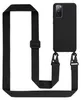 A black phone case with a black lanyard attached, shown against a white background. Náhled obrázku produktu