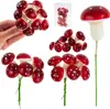 Funghi artificiali su piume Funghi ornamentali Decorazioni Anteprima dell’immagine prodotto 1