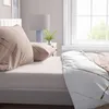 Bettwäsche Baumwolle 155x200 cm Set Beige Streifen Produktbild-Vorschau 3