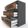 Kommode „HIT“, 3 Schubladen, 80 cm, Mattgrau / Antik-Stil Produktbild-Vorschau 3