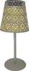 A white table lamp with a decorative, perforated shade. Produktbild-Vorschau