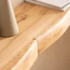 Detailansicht der Wandregal Akazie Massivholz 80 cm mit glatter Holzoberfläche und ausziehbaren Schubladen. Voir les images du produit