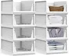 8 Set Faltbar Plastik Lagerkisten,Stapelbare Kleiderschrank Produktbild-Vorschau 2