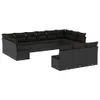 vidaXL 13-tlg. Garten-Sofagarnitur mit Kissen Schwarz Poly Produktbild-Vorschau 1