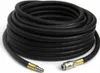 A coiled black pneumatic hose with metal connectors on a white background. Produktbild-Vorschau