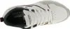 A top-down view of a white and gray sneaker. Voir les images du produit