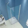 Duschspa EP-Weiß Eckdusche Drehtür mit Duschwand Produktbild-Vorschau 3