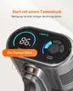 Close-up of a cordless vacuum cleaner's digital display and control button, with German marketing text. Produktbild-Vorschau