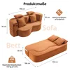 2-in-1 Cord Schlafsofa, modulares Bodensofa mit Kissen, 196 Produktbild-Vorschau 7