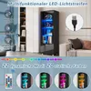 okwish Vitrine,Schwarze Hochglanzvitrinen mit Glastüren und Produktbild-Vorschau 4
