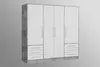 Kleiderschrank Jupiter in Stone Design und weiß 4-türig 207 Produktbild-Vorschau 8