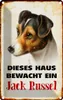 vianmo Blechschild 30x20 cm Hund dieses Haus bewacht Jack Produktbild-Vorschau 1