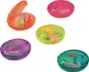 Five colorful, translucent plastic cases containing earplugs, arranged on a white background. Produktbild-Vorschau