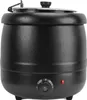 A black soup kettle warmer with a lid and a control dial. Náhled obrázku produktu