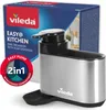 A product shot of a Vileda sink organizer with a soap dispenser, shown with its packaging in the background. Anteprima dell’immagine prodotto