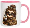 Tasse Faultier – „Leoparden Style“ – lustiger Geschenk Produktbild-Vorschau 1
