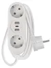 Steckdosenleiste – 2 Steckdosen+2×USB A+1×USB C, 1,5m, 1,5mm2, weiss Produktbild-Vorschau