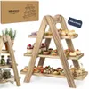 WELLHAUS 3-stufige Etagere Holz Servierplatte Snackständer Produktbild-Vorschau 2