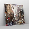 Wanduhr - Quadrat - Glasuhr - New York Aquarell - 40x40cm - Produktbild-Vorschau 4