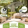 tillvex® Hliníkový slunečník obdélníkový Ø 330 cm hnědý + Náhled obrázku produktu 3