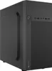 A black computer tower is shown from a three-quarter angle against a light gray background. Produktbild-Vorschau