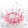 BackDecor Wachskerzen rosa-weiß mit Zuckerkerzenhalter - Produktbild-Vorschau 4