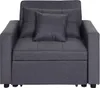 A dark gray sofa bed with two pillows. Produktbild-Vorschau