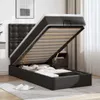 vidaXL Ottoman-Bett mit Matratze & LEDs Schwarz 90x200 cm Produktbild-Vorschau 2