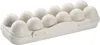 A white egg holder with 12 eggs inside, shown from a slightly elevated side angle against a white background. Produktbild-Vorschau