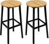 BEGRYF Barhocker 2er Set 65 cm Eichefarben, Sitz Ø30 cm, Produktbild-Vorschau 1