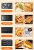 A collage of different plates for a sandwich maker and the food they produce. Anteprima dell’immagine prodotto