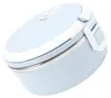 A light blue insulated lunchbox with a white lid and silver trim. Produktbild-Vorschau
