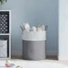 vidaXL Úložný kôš sivý a biely Ø38x46 cm bavlna Náhľad obrázku produktu 3