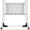 A close-up view of the lower section of a white folding step stool. Produktbild-Vorschau