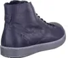 A side view of a dark blue leather high-top sneaker. Anteprima dell’immagine prodotto